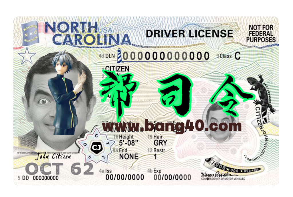 北卡罗来纳州 NC 驾驶执照 PSD 模板 2025 新版 V4