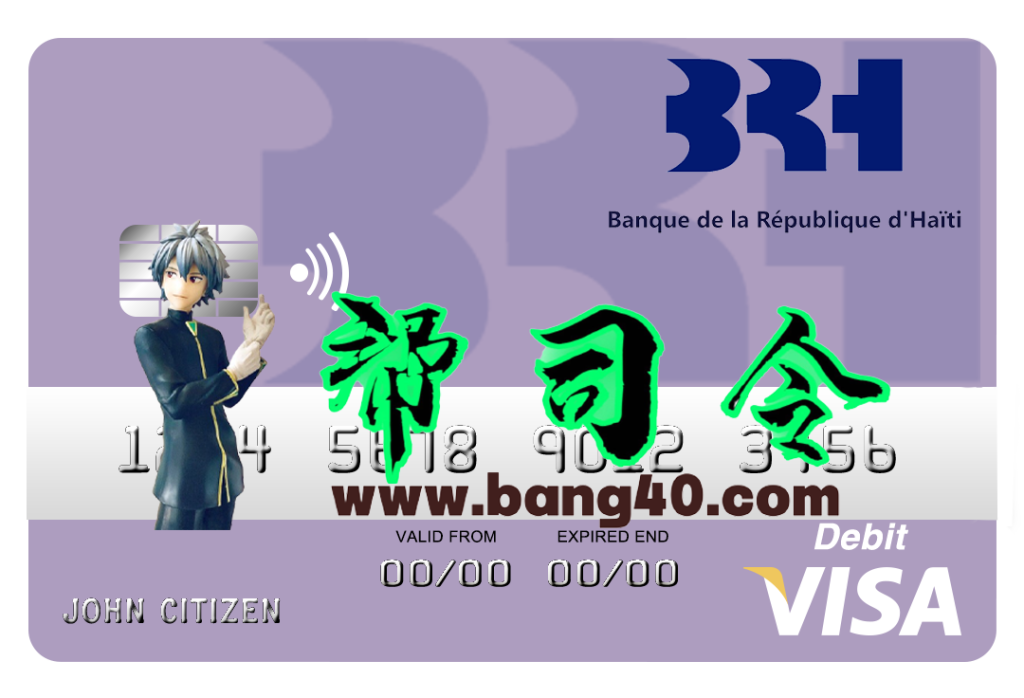 海地 BRH 银行 Visa 卡 PSD 模板