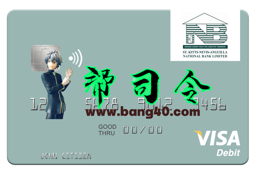 圣基茨和尼维斯 SKNA 银行 Visa 借记卡 PSD 模板
