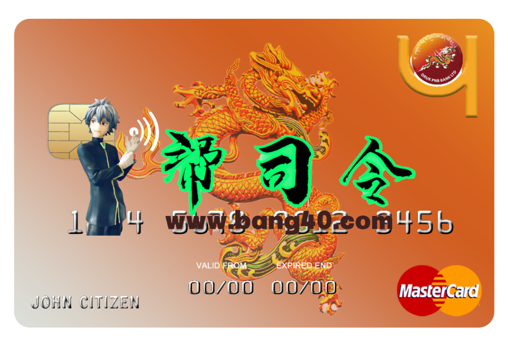 不丹德鲁克PNB银行万事达卡PSD模板