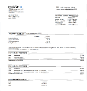 美国大通银行对账单 Word 和 PDF 模板版本 3USA Chase Bank Statement Word And PDF Template Version 3-帮司令