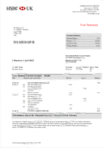 英国汇丰银行企业账户对账单 Word 和 PDF 模板（3 页）United Kingdom HSBC Bank Business Account Statement Word And PDF Template (3 Pages)-帮司令