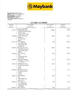 马来西亚马来亚银行对账单 Word 和 PDF 模板(2 页)Malaysia Maybank Bank Statement Word And PDF Template (2 Pages)-帮司令