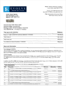 美国 EVOLVE 银行及信托公司对账单模板（Word 和 PDF 格式）United States EVOLVE bank & trust Statement Template in word and pdf format-帮司令