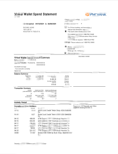 美国 PNC 银行虚拟钱包消费报表模板（Word 和 PDF 格式）USA PNC Bank Virtual Wallet Spend Statement Template in word and pdf format-帮司令