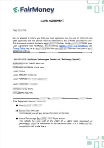 赞比亚公平货币贷款协议模板（Word 和 PDF 格式）Zambia FairMoney Loan Agreement Template in word and pdf format-帮司令