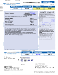 美国时代华纳有线电视账户摘要模板（Word 和 PDF 格式）USA Time Warner Cable Account Summary Template in word and pdf format-帮司令