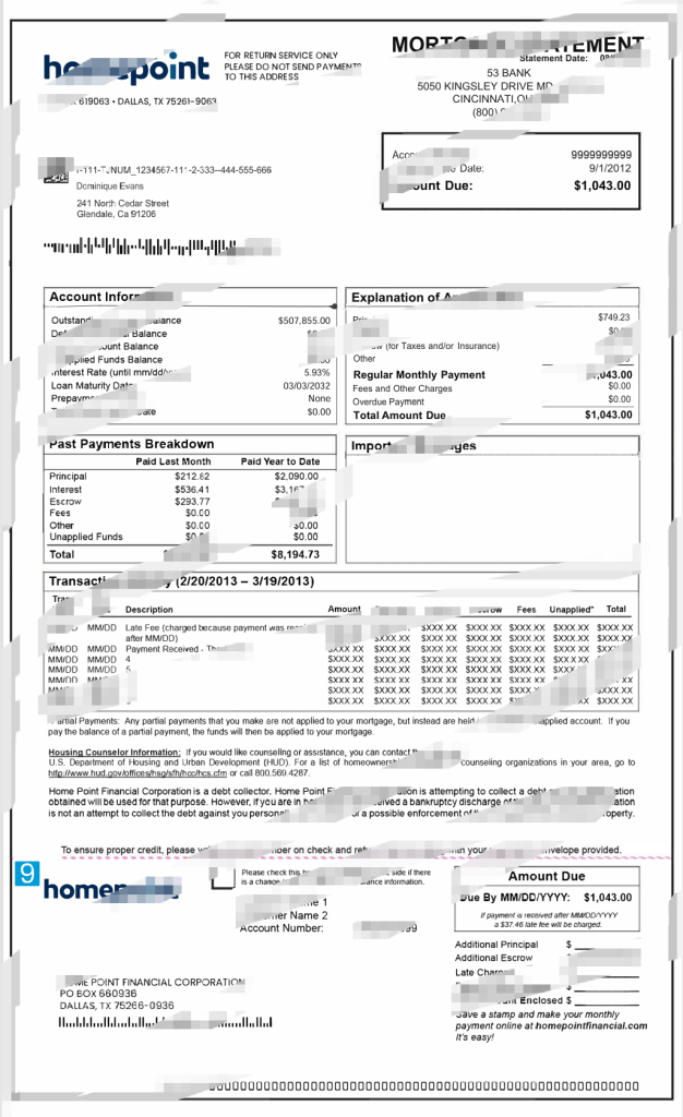 美国 Homepoint 抵押贷款声明模板（Word 和 PDF 格式）