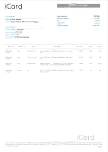 保加利亚 iCard 月度账单模板（Word 和 PDF 格式）Bulgaria iCard Monthly Statement Template in word and pdf format-帮司令