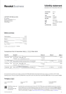 立陶宛 Revolut 企业月度报表模板（Word 和 PDF 格式）Lithuania Revolut Business Monthly Statement Template in word and pdf format-帮司令