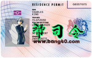 英国生物识别居留许可 (BRP) 卡 PSD 模板United Kingdom biometric residence permit BRP card PSD Template-帮司令