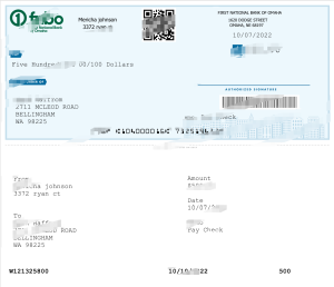 美国个人支票模板（Word 和 PDF 格式）USA Personal Check Template in word and pdf format-帮司令