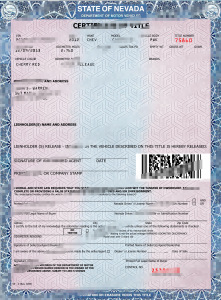 内华达州汽车所有权证书模板（Word 和 PDF 格式）Nevada Car Title Template in Word And PDF format-帮司令