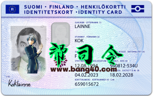 芬兰身份证PSD模板版本2（1200 DPI）Finland identity card PSD template version 2 (1200 DPI)-帮司令