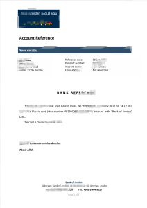 约旦银行账户推荐信模板Jordan Bank Of Jordan Bank Account Reference Letter Template-帮司令