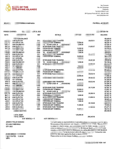 菲律宾菲律宾银行工资账户对账单模板Philippine bank payroll account statement template-帮司令