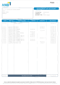 斯里兰卡哈顿国家银行 (HNB) 储蓄账户对账单模板Sri Lanka Hatton National Bank (HNB) Savings Account Statement Template-帮司令