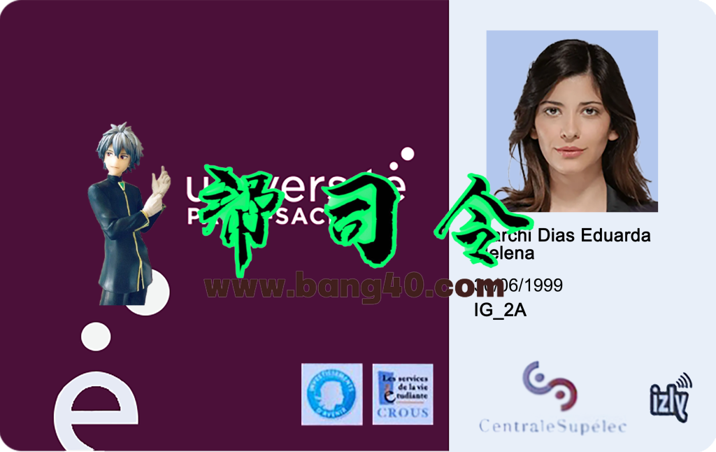 巴黎萨克雷大学学生证PSD模板