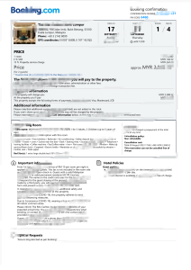 马来西亚预订确认模板（Word 和 PDF 格式）Malaysia Booking Confirmation Template in word and pdf format-帮司令