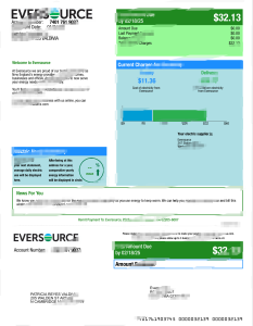 美国 Eversource 电费账单模板（Word 和 PDF 格式）USA Eversource Electricity Bill Template in word and pdf format-帮司令