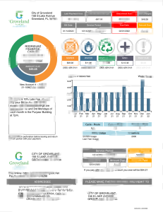 美国格罗夫兰市公用事业账单模板（Word 和 PDF 格式）USA City of Groveland Utility Bill Template in word and pdf format-帮司令