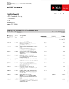 新加坡星展银行企业多币种账户对账单模板（Word 和 PDF 格式）Singapore DBS Corporate Multi-Currency Account Statement Template in word and pdf format-帮司令