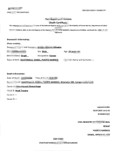 危地马拉死亡证明PSD模板Guatemalan Death Certificate PSD Template-帮司令