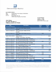 圣马力诺 Banca Di San Marino 银行对账单模板版本 2San Marino Banca Di San Marino Bank Statement Template Version 2-帮司令