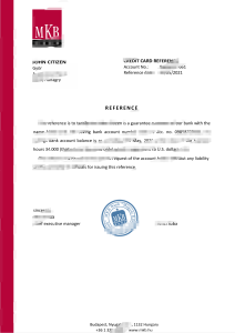 匈牙利MKB银行推荐信模板版本2Hungary MKB Bank Reference Letter Template Version 2-帮司令