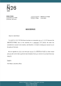 德国N26银行推荐信模板版本2Germany N26 Bank Reference Letter Template Version 2-帮司令