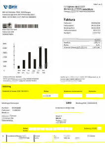 挪威BKK电力公用事业账单Word和PDF模板Norway BKK Electricity Utility Bill Word and PDF Templates-帮司令