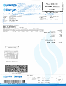 智利加斯瓦尔波天然气账单模板，含Word和PDF格式Chile Gasvalpo Natural Gas Bill Template in word and pdf format-帮司令