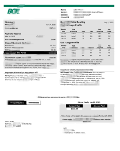 美国马里兰州BGE燃气和电力公用事业账单Word及PDF模板BGE Gas and Electricity Utility Bill Template (Maryland, USA)-帮司令