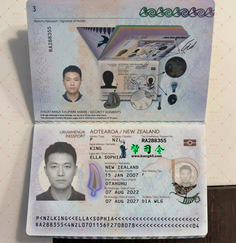 新西兰新版护照完全可编辑高清PSD模板带视频教程New Zealand Passport Fully Editable Template In PSD Format