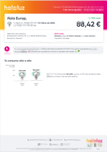 西班牙 Holaluz 电费单模板（Word 和 PDF 格式）共4页Holaluz, Spain electricity bill template (Word and PDF formats) - 4 pages-帮司令