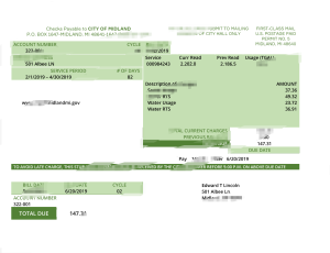 美国密歇根州水务账单 Word 和 PDF 模板USA Michigan Water Utility Bill Word And PDF Template-帮司令