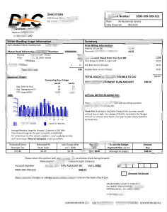美国宾夕法尼亚州杜肯电力公司公用事业账单 Word 和 PDF 模板USA Pennsylvania Duquesne Light Utility Bill Word and PDF Template-帮司令