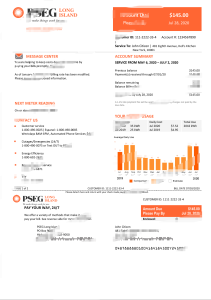 美国新泽西州PSEG电力公司账单Word和PDF模板（2页）USA New Jersey PSEG Electricity Utility Bill Word And PDF Template (2 Pages)-帮司令