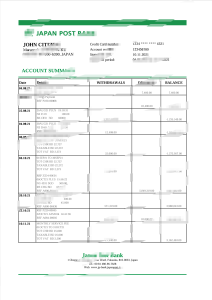 日本邮政银行对账单 Excel 和 PDF 模板Japan Post Bank Statement Excel And PDF Template-帮司令