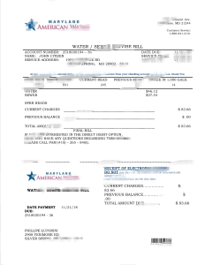 美国马里兰州美国水务公司账单 Word 和 PDF 模板USA Maryland American Water Utility Bill Word And PDF Template-帮司令