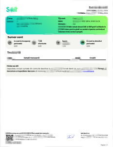 罗马尼亚盐业银行对账单模板（Word 和 PDF 格式）Romania Salt Bank Statement Template in word and pdf format-帮司令