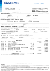 阿根廷BBVA Francés银行对账单模板（Word和PDF格式）Argentina BBVA Francés Bank Statement Template in word and pdf format-帮司令