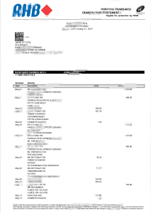 马来西亚伊斯兰RHB银行对账单Word和PDF模板Malaysia Islamic RHB Bank Statement Word And PDF Template-帮司令