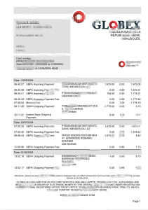 法国 GLOBEX 银行对账单模板（Word 和 PDF 格式）France GLOBEX Bank Statement Template in word and pdf format-帮司令