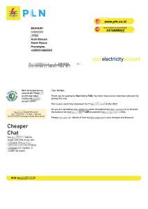 印尼PLN电费账单模板（Word和PDF格式）Indonesia PLN Electricity Bill Template in word and pdf format-帮司令