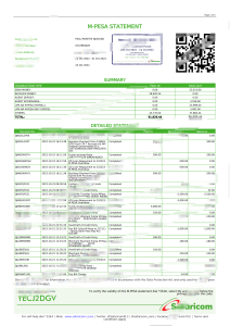 肯尼亚 M-PESA 结算单模板（Word 和 PDF 格式）Kenya M-PESA Statement Template in word and pdf format-帮司令