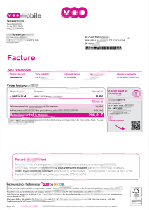 比利时 VOO 移动发票汇总模板（Word 和 PDF 格式）Belgium VOO Mobile Invoice Summary Template in Word And PDF format-帮司令