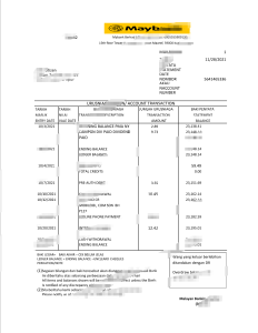马来西亚马来亚银行对账单 Excel 和 PDF 模板Malaysia Maybank Bank Statement Excel And PDF Template-帮司令