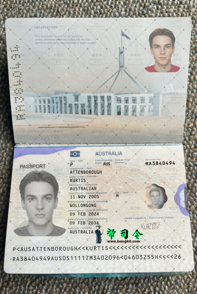 澳大利亚(澳洲)新版护照高清1:1复刻PSD模板|Australia (Australia) new passport HD 1:1 replica PSD template