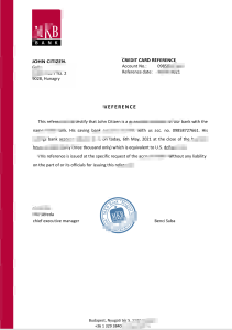 匈牙利MKB银行推荐信模板版本2Hungary MKB Bank Reference Letter Template Version 2-帮司令